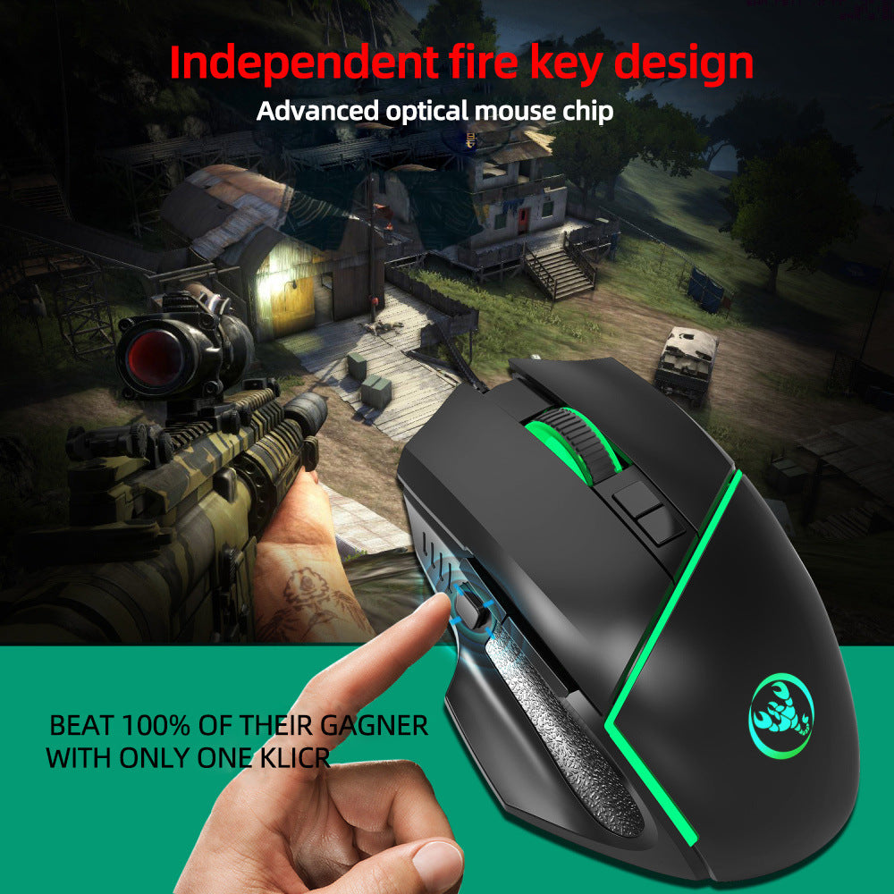 Wired Gaming Mouse – 6400 DPI Adjustable, RGB Lighting, High-Precision USB Computer Mouse