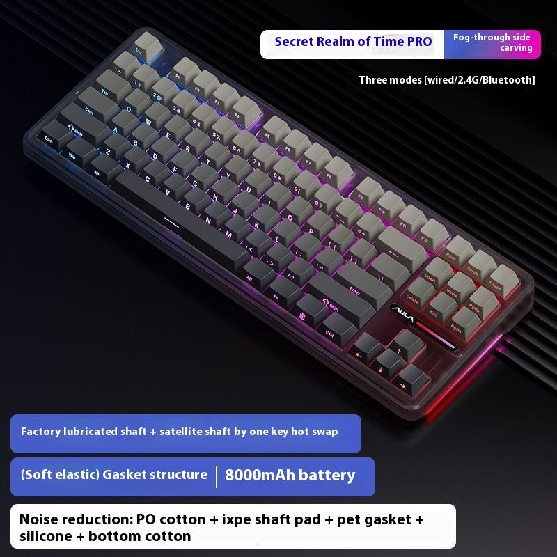 F87 Mechanical Keyboard – RGB Backlit, Custom Three-Mode, Wireless & Bluetooth Gaming Keyboard