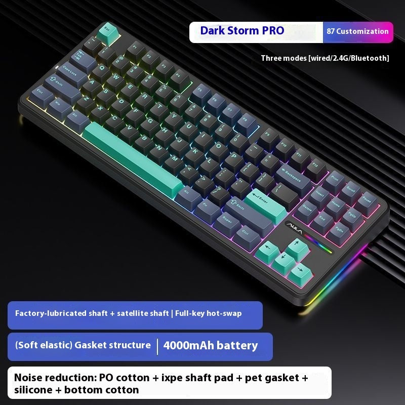 F87 Mechanical Keyboard – RGB Backlit, Custom Three-Mode, Wireless & Bluetooth Gaming Keyboard