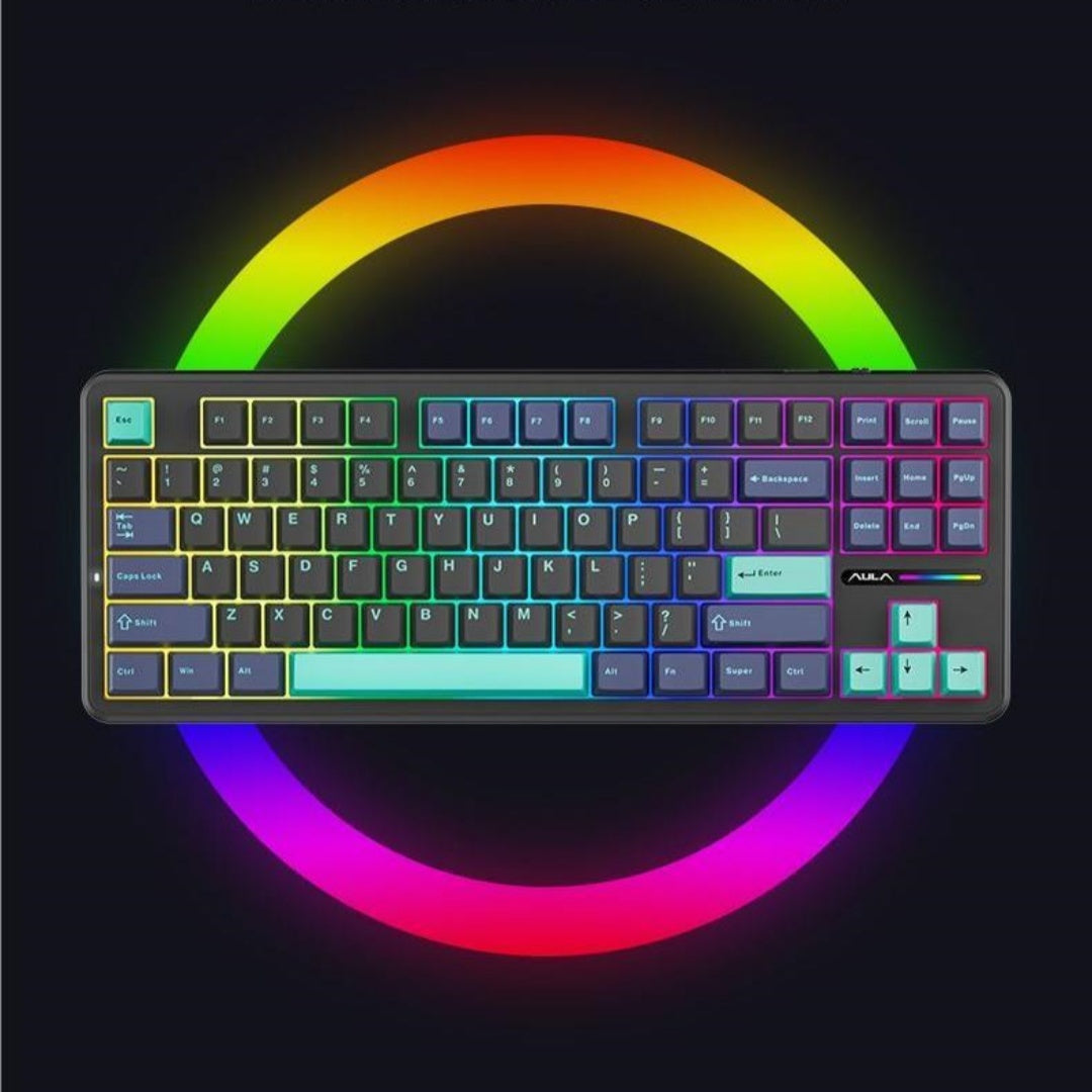 F87 Mechanical Keyboard – RGB Backlit, Custom Three-Mode, Wireless & Bluetooth Gaming Keyboard