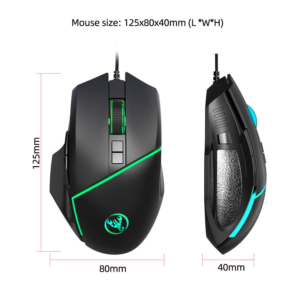 Wired Gaming Mouse – 6400 DPI Adjustable, RGB Lighting, High-Precision USB Computer Mouse